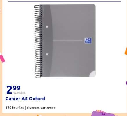 Cahier A5 Oxford