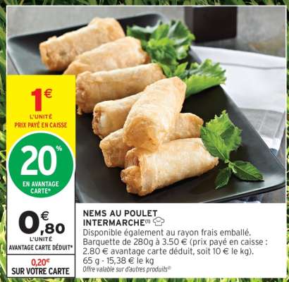 NEMS AU POULET INTERMARCHÉ