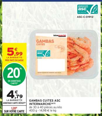 Gambas Cuites ASC Intermarché