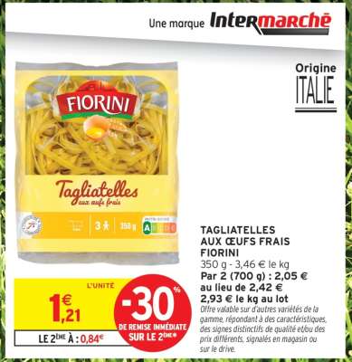 TAGLIATELLES AUX ŒUFS FRAIS FIORINI
