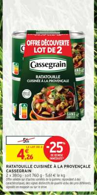 Ratatouille Cuisinée À La Provençale Cassegrain