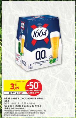 BIÈRE SANS ALCOOL BLONDE 0.0% 1664