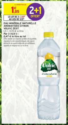 Eau Minérale Naturelle Aromatisée Citron Volvic Zest