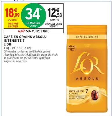 CAFÉ EN GRAINS ABSOLU INTENSITÉ 7