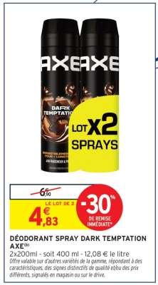 DÉODORANT SPRAY DARK TEMPTATION AXE