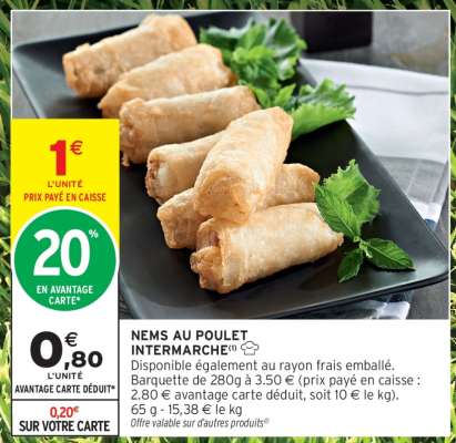 NEMS AU POULET INTERMARCHÉ