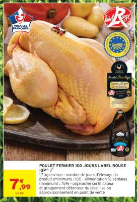 POULET FERMIER 100 JOURS LABEL ROUGE IGP