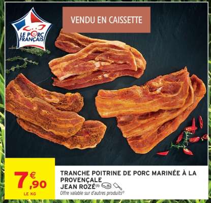 Tranche Poitrine de Porc Marinée à la Provençale