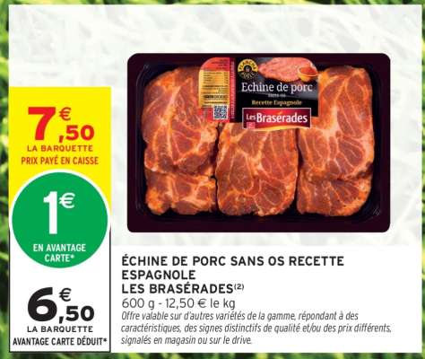 ÉCHINE DE PORC SANS OS RECETTE ESPAGNOLE