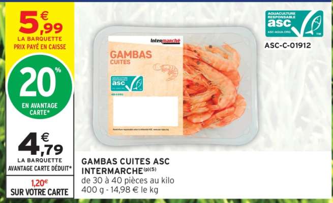 Gambas Cuites ASC Intermarché