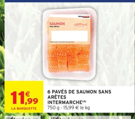 6 PAVÉS DE SAUMON SANS ARÊTES INTERMARCHÉ