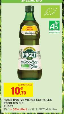 Huile d'Olive Vierge Extra Les Récoltes Bio 'Puget'
