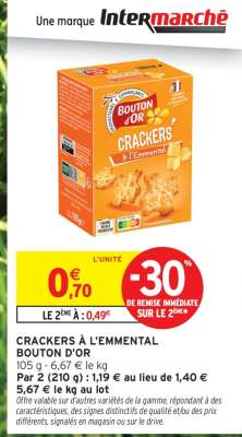 CRACKERS À L'EMMENTAL BOUTON D'OR