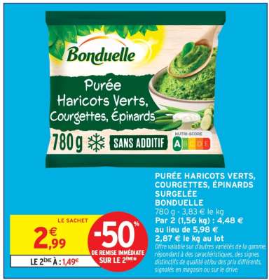 Purée Haricots Verts, Courgettes, Épinards