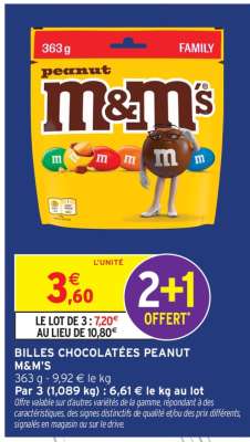BILLES CHOCOLATÉES PEANUT M&M'S