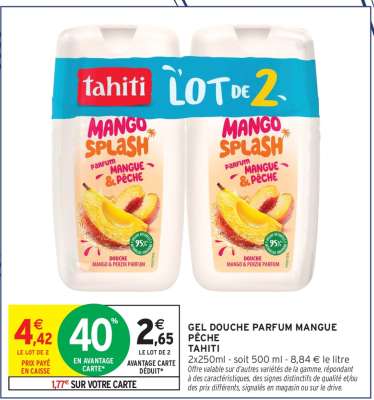 GEL DOUCHE PARFUM MANGUE PÊCHE TAHITI