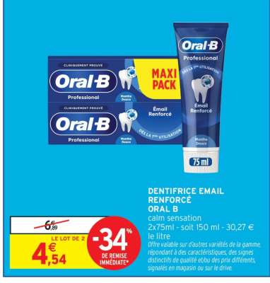 DENTIFRICE EMAIL RENFORCÉ ORAL B