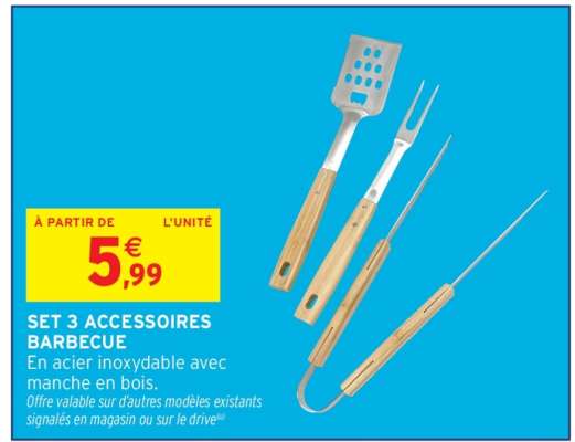 SET 3 ACCESSOIRES BARBECUE
