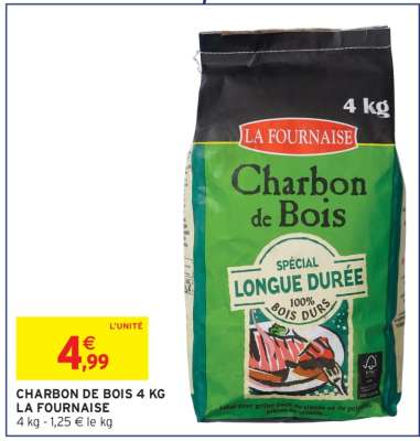 CHARBON DE BOIS 4 KG LA FOURNAISE