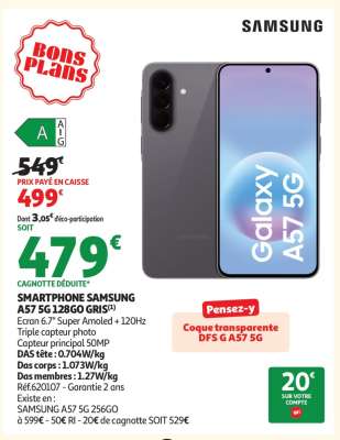 SMARTPHONE SAMSUNG A57 5G 128GB GRIS