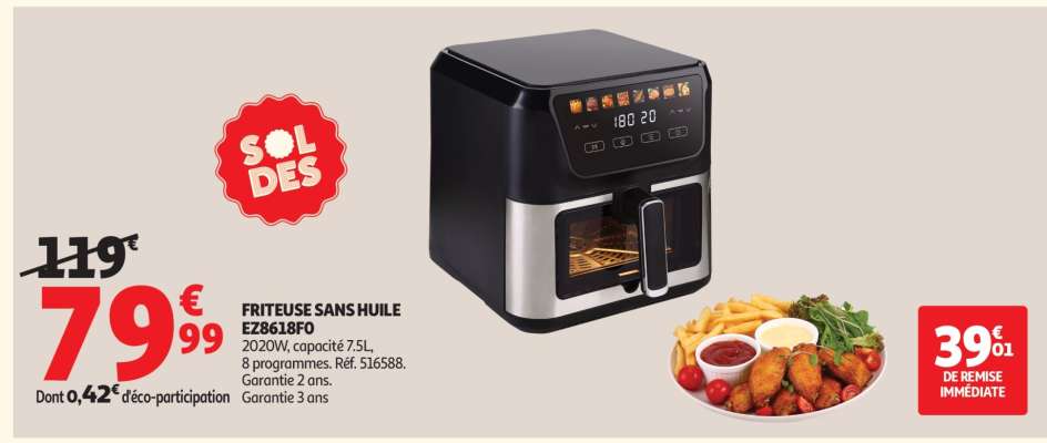 FRITEUSE SANS HUILE EZ8618FO