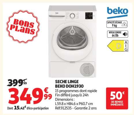 SECHE LINGE BEKO DOH1930