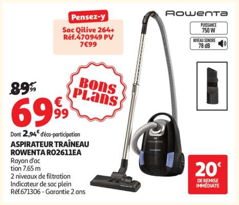 ASPIRATEUR TRAÎNEAU ROWENTA RO2611EA
