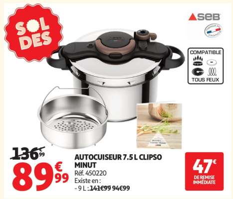 AUTOCUISEUR 7.5 L CLIPSO MINUT