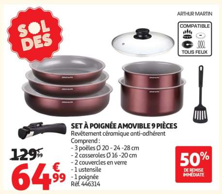 Set À Poignée Amovible 9 Pièces