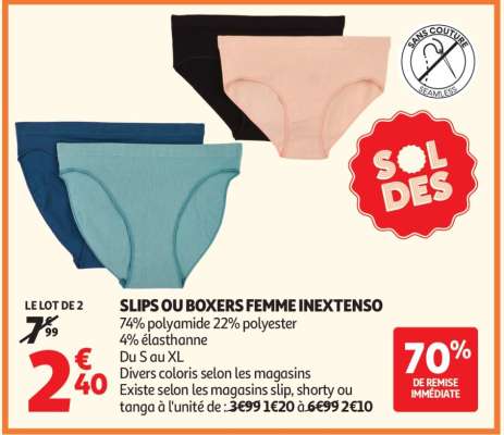 SLIPS OU BOXERS FEMME INEXTENSO