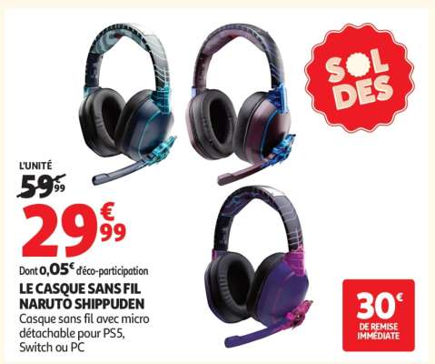LE CASQUE SANS FIL NARUTO SHIPPUDEN