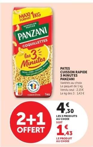 PATES CUISSON RAPIDE 3 MINUTES PANZANI