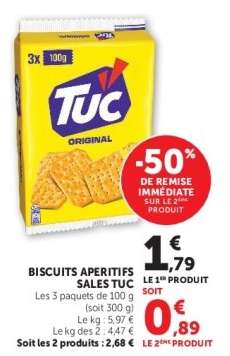 Biscuits Apéritifs Salés TUC