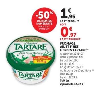 FROMAGE AIL ET FINES HERBES TARTARE