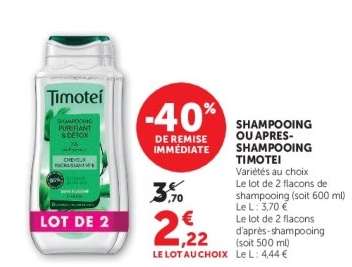 Shampooing ou Après Shampooing Timotei