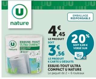 Essuie-tout Ultra Compact U Nature