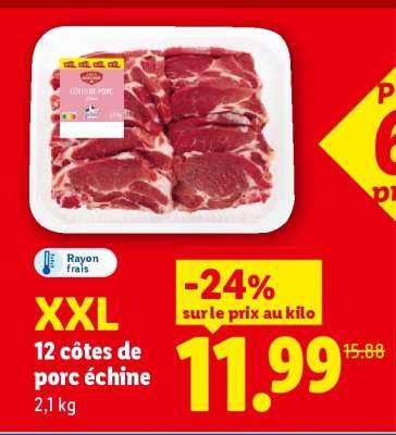 12 côtes de porc échine