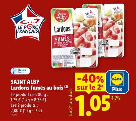 SAINT ALBY Lardons fumés au bois