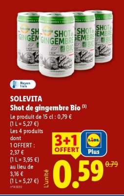 SOLEVITA Shot de gingembre Bio