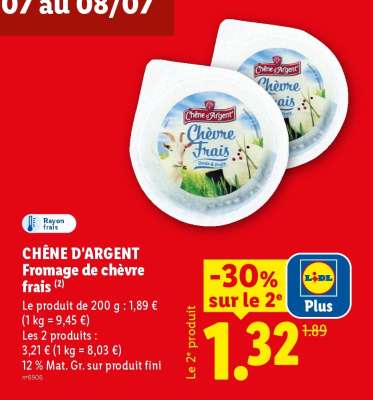 CHÈNE D'ARGENT Fromage de chèvre frais