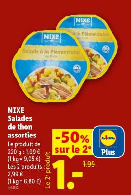 NIXE Salades de thon assorties