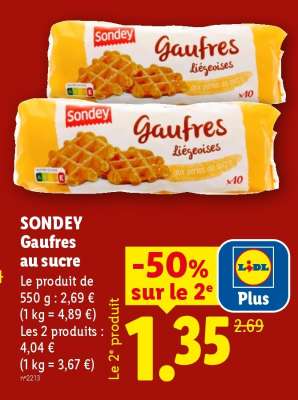 SONDEY Gaufres au sucre