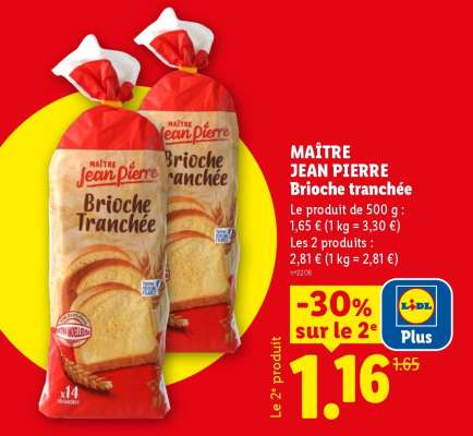 MAÎTRE JEAN PIERRE Brioche tranchée