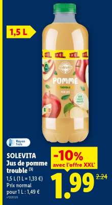 SOLEVITA Jus de pomme trouble