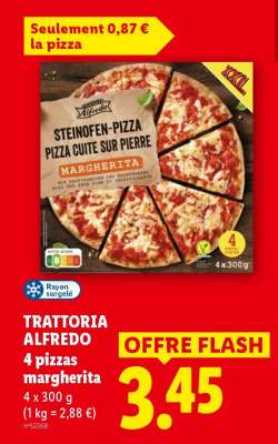 TRATTORIA ALFREDO 4 pizzas margherita