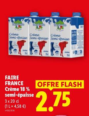 FAIRE FRANCE Crème 18 % semi-épaisse