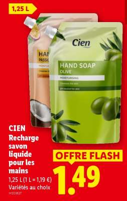 CIEN Recharge savon liquide pour les mains