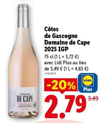 Côtes de Gascogne Domaine de Cape 2025 IGP