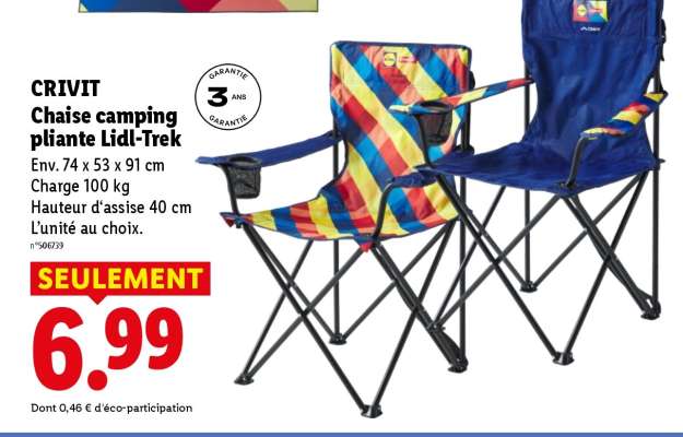 CRIVIT Chaise camping pliante Lidl-Trek