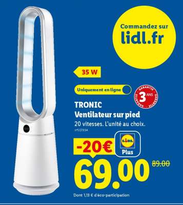 TRONIC Ventilateur sur pied